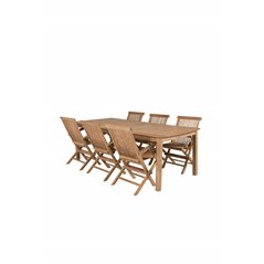 Kenya Dining Table 220*100*H76 – Teak, Kenya Folding Chair – With Armrest