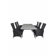 Levels Table 160/240 - Black/Grey, Padova Chair (Recliner) - Black/Grey_6