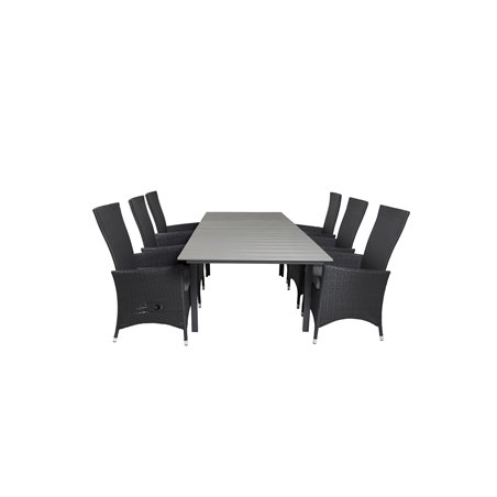 Levels Table 160/240 - Black/Grey, Padova Chair (Recliner) - Black/Grey_6