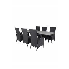 Levels Table 160/240 - Black/Grey, Padova Chair (Recliner) - Black/Grey_6