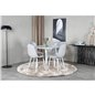 Plaza Round Table 100 cm - White top / White Legs, Polar Dining Chair - White Legs - Light Grey Fabric_4