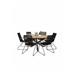 Mexico Table ø 140 - Black/Teak, Bois Armchair - Black Alu / Black Rope / Acacia_6