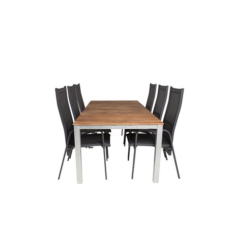 Zenia Dining Table 200*100 - Acacia / Zink, Copacabana Recliner Chair - Black/Black_6