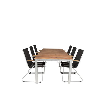 Zenia Dining Table 200*100 - Acacia / Zink, Bois Armchair - Zink / Black Rope / Acacia_6