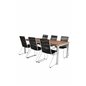 Zenia Dining Table 200*100 - Acacia / Zink, Bois Armchair - Zink / Black Rope / Acacia