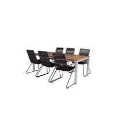 Zenia Dining Table 200*100 - Acacia / Zink, Bois Armchair - Black Alu / Black Rope / Acacia_6