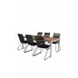 Zenia Dining Table 200*100 - Acacia / Zink, Bois Armchair - Black Alu / Black Rope / Acacia