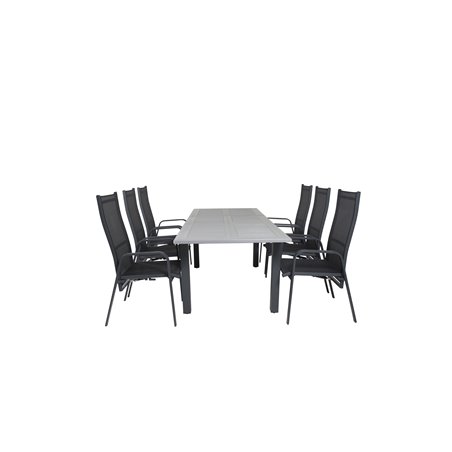 Albany Table - 160/240 - Black/Grey, Copacabana Alkuperäinen nimi: Black/Black_6