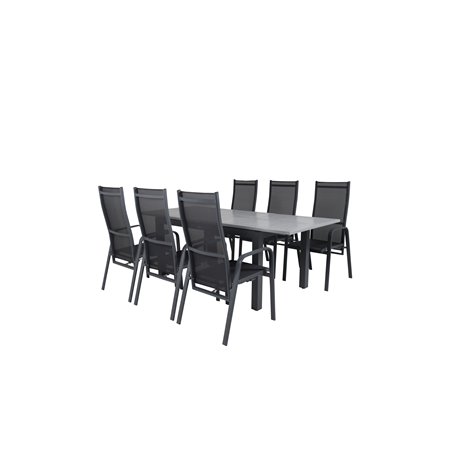 Albany Table - 160/240 - Black/Grey, Copacabana Alkuperäinen nimi: Black/Black_6