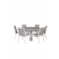 Copacabana Table ø 140 - White/Grey, Parma Chair - White/Grey_6