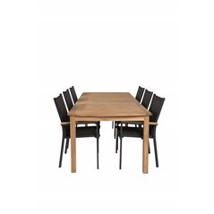 Kenya Dining Table 220*100*H76 - Teak, Texas Chair - Black/Teak_6