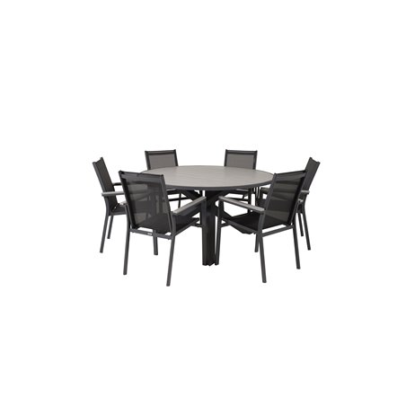 Parma - Table ø 140 - Black Alu /Grey Aintwood, Parma Chair - Black/Grey_6