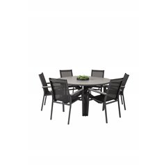 Parma - Table ø 140 - Black Alu /Grey Aintwood, Parma Chair - Black/Grey_6