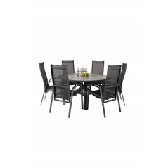 Parma - Table ø 140 - Black Alu /Grey Aintwood, Copacabana Recliner Chair - Black/Black_6