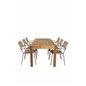 Little John Dining Table - 200*90*H76 - Acacia, Lindos - Armchair - Black Alu / Latte Rope