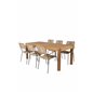 Little John Dining Table - 200*90*H76 - Acacia, Lindos - Armchair - Black Alu / Latte Rope