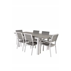 Albany Table - 160/240 - White/GreyLevels Chair (stackable) - White Alu / Grey Aintwood_6