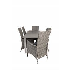 Albany Table - 160/240 - White/GreyPadova Chair (Recliner) - Grey/Grey_6