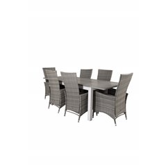 Albany Table - 160/240 - White/GreyPadova Chair (Recliner) - Grey/Grey_6