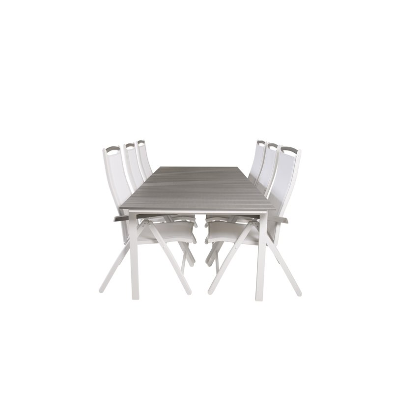 Nivå Tabell 229/310 - Vit / GråAlbany 5: POS STOL - Vit Aluminiumminium / Vit Textilen / Aintwood_6
