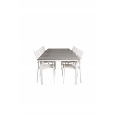 Levels Table 229/310 - White/GreySantorini Arm Chair (Stackable) - White Alu / White Textilene_6