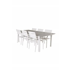 Levels Table 229/310 - White/GreySantorini Arm Chair (Stackable) - White Alu / White Textilene_6