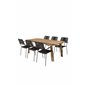 Marion Dining Table - 180*90*H74 - Acacia, Lindos Armchair - Black Alu / Black Rope