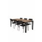 Bois Dining Table 205*90cm - Black Legs / Acacia, Lindos Armchair - Black Alu / Black Rope