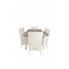 Albany Table - 160/240 - Valkoinen/GreyMalin Carmstol Dyna - White / Gray Dyna