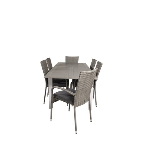 Albany Table - 160/240 - White/GreyAnna Chair - Grey_6