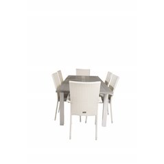 Albany Table - 160/240 - White/GreyAnna Chair - White_6