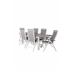 Albany Table - 160/240 - White/GreyAlbany 5:pos Chair - White/Grey_6