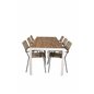 Bois Dining Table 205*90cm - White Alu / Acacia, Lindos - Armchair - Black Alu / Latte Rope_6