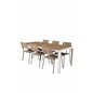 Bois Dining Table 205*90cm - White Alu / Acacia, Lindos - Armchair - Black Alu / Latte Rope_6