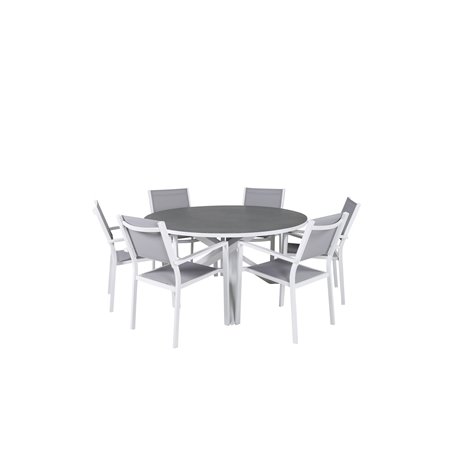 Copacabana Table ø 140 - White/Grey, Copacabana Stacking Chair - White/Grey_6