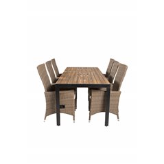 Bois Dining Table 205*90cm - Black Legs / Acacia, Padova Tuoli (Recliner) - Nature//Nature_6