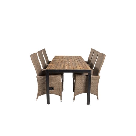 Bois Dining Table 205*90cm - Black Legs / Acacia, Padova Tuoli (Recliner) - Nature//Nature_6