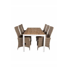 Bois Dining Table 205*90cm - White Alu / Acacia, Padova-tuoli Nature//Nature_6