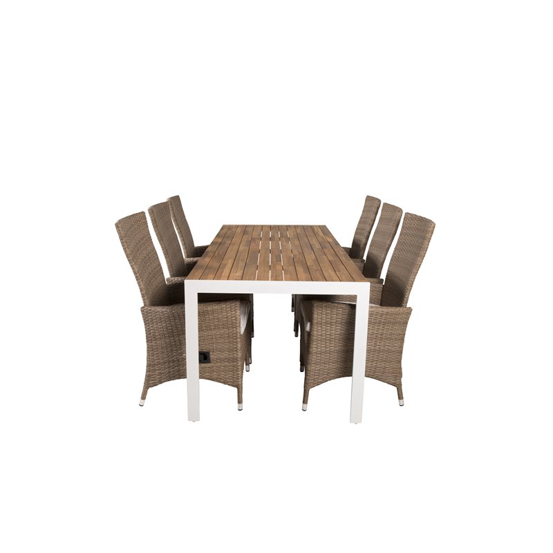 Bois Dining Table 205*90cm - White Alu / Acacia, Padova-tuoli Nature//Nature_6