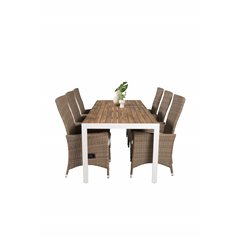 Bois Dining Table 205*90cm - White Alu / Acacia, Padova-tuoli Nature//Nature_6