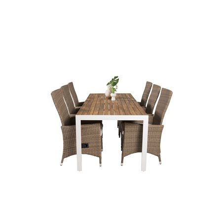 Bois Dining Table 205*90cm - White Alu / Acacia, Padova-tuoli Nature//Nature_6