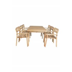 Marion Dining Table - 180*90*H74 - Acacia, Marion Stackable Armchair - Acacia_6