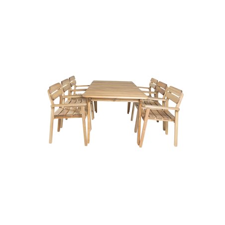 Marion Dining Table - 180*90*H74 - Acacia, Marion Stackable Armchair - Acacia_6