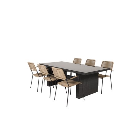 Padova Tabell 200 * 100 - Svart / Glas, Lindos - Fåtölj - Svart Aluminium / Latte Rep_6