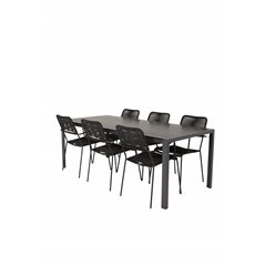 Break Table 205*90 - Black/Black, Lindos Armchair - Black Alu / Black Rope_6