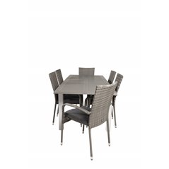 Albany Table - 152/210 - White/GreyAnna Chair - Grey_6