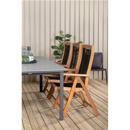 Levels Table 229/310 - Black/Grey, Peter 5:pos Chair - Black Rope / Acacia_6