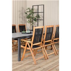 Levels Table 229/310 - Black/Grey, Peter 5:pos Chair - Black Rope / Acacia_6