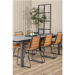 Levels Table 229/310 - Black/Grey, Bois Dining Chair - Black Alu / Acacia_6