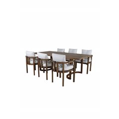 Erica Dining table acacia wire brushed 214*100, Erica Dinning chair-acacia wire brushed/off white cushion_6